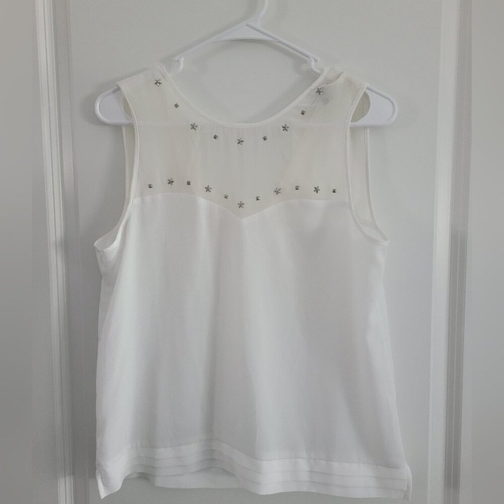 American Eagle White Star Stud Tank Top